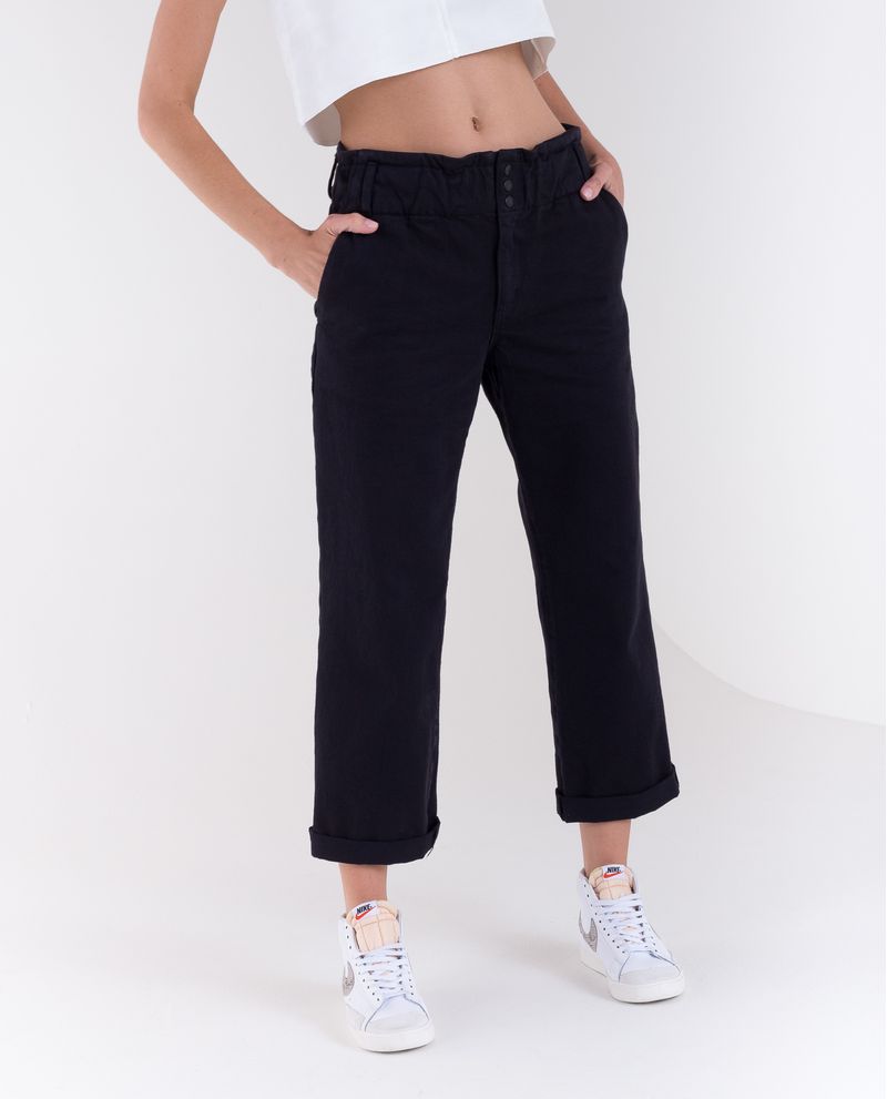 Pantalon negro alto discount cintura