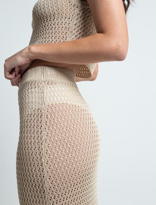 Falda midi en malla