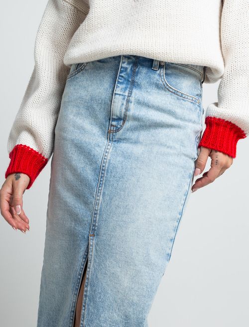 Falda larga en denim