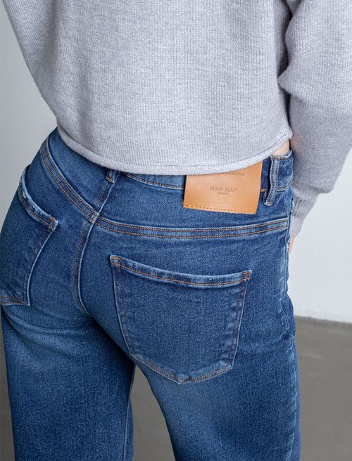 Jean Wide Leg en tono oscuro