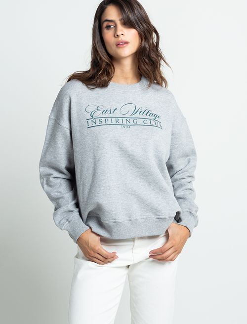 Buzo tejido con estampado frontal