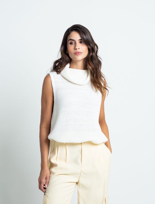 Camisa tejida cuello drapeado