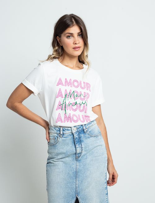 Camiseta básica estampada