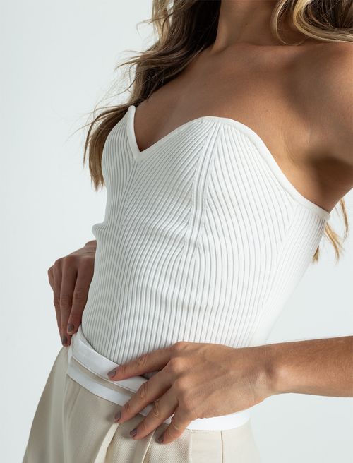 Camisa tejida tipo corsé