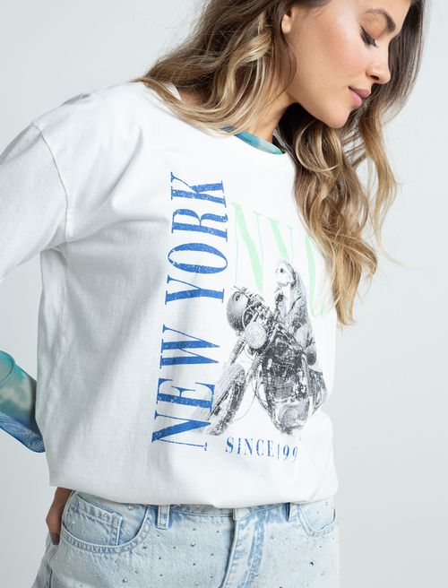 Camiseta básica estampada