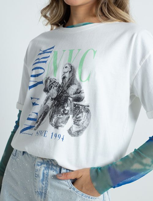 Camiseta básica estampada