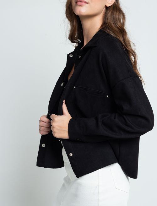 Chaqueta en tela tipo gamusa