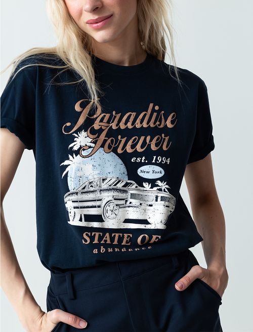 Camiseta básica estampada en frente
