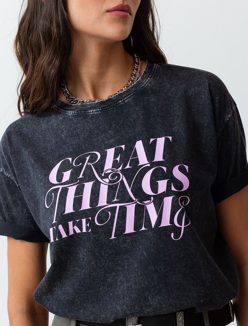Camiseta básica estampada