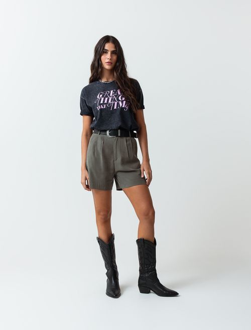 Camiseta básica estampada