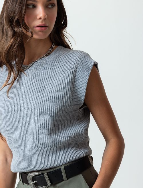 Camisa tejida manga corta