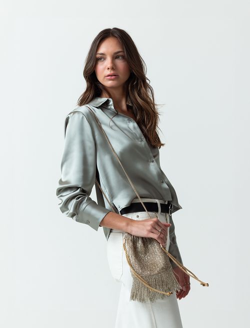 Camisa con efecto satinado