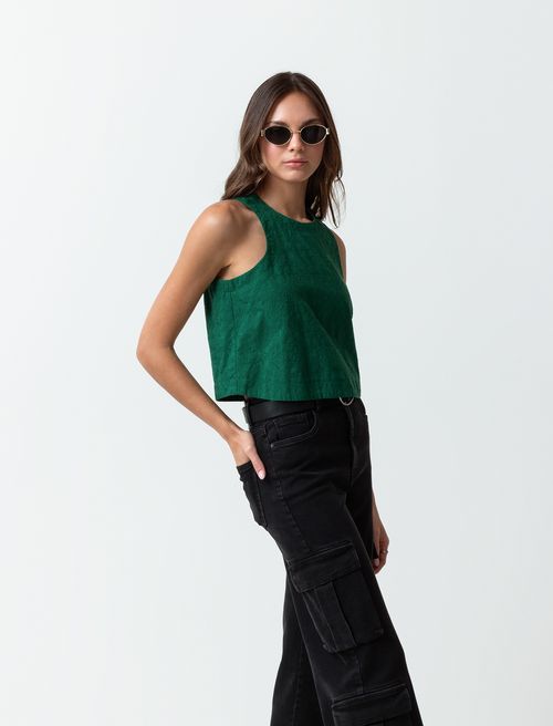 Camisa de tela con textura