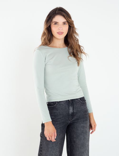Camiseta manga larga con espalda descubierta