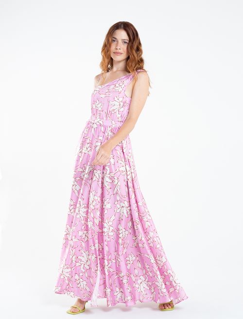 Vestido estampado con abertura
