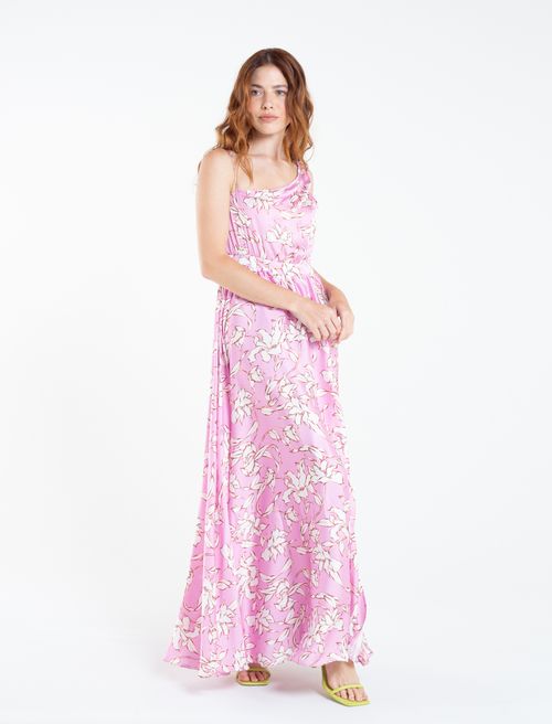 Vestido estampado con abertura