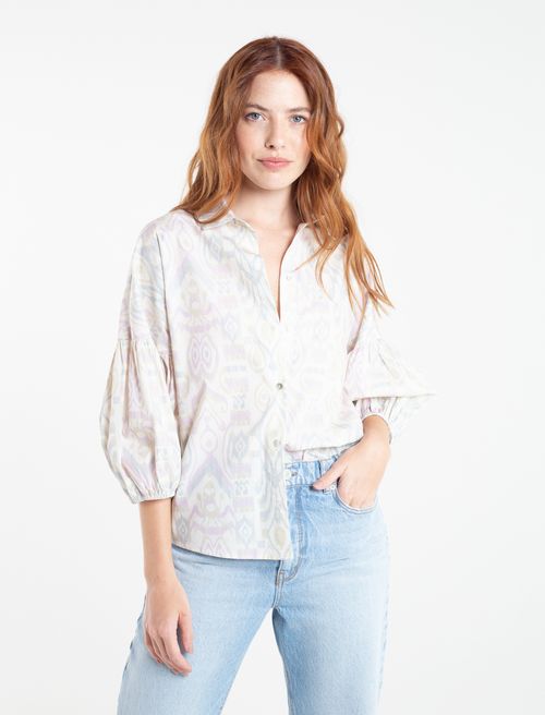 Camisa manga 3/4 con volumen