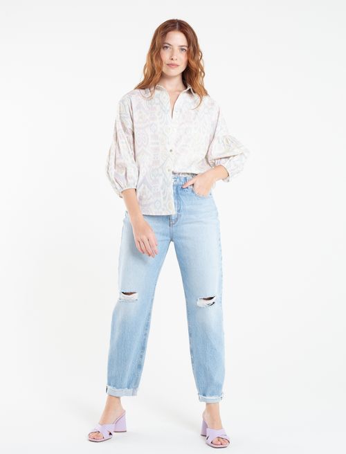 Camisa manga 3/4 con volumen