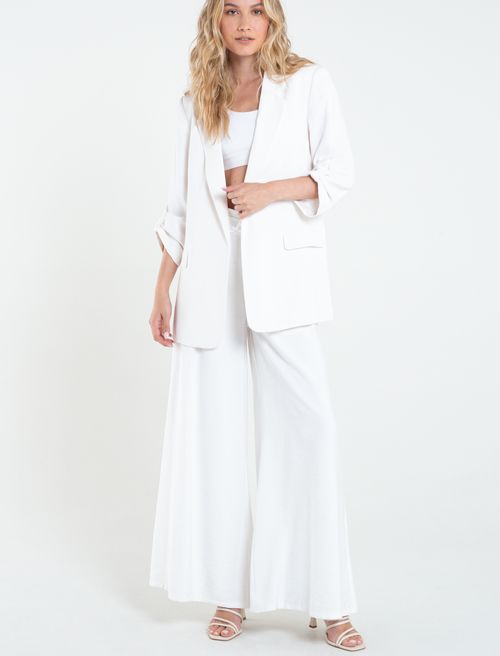 Blazer largo en tono claro