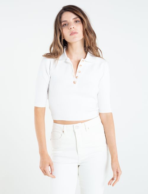 Camiseta tejida con ajuste en espalda