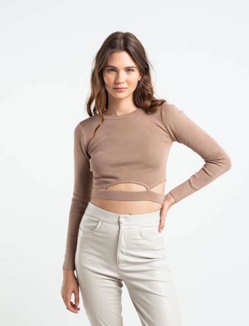 Camiseta tejida con abertura