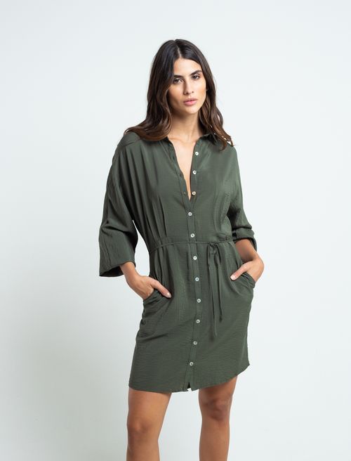 Vestido corto manga larga