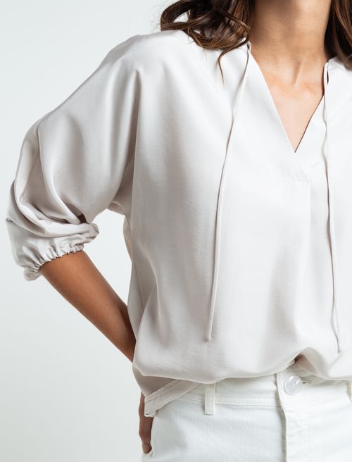 Camisa manga 3/4 con cordón