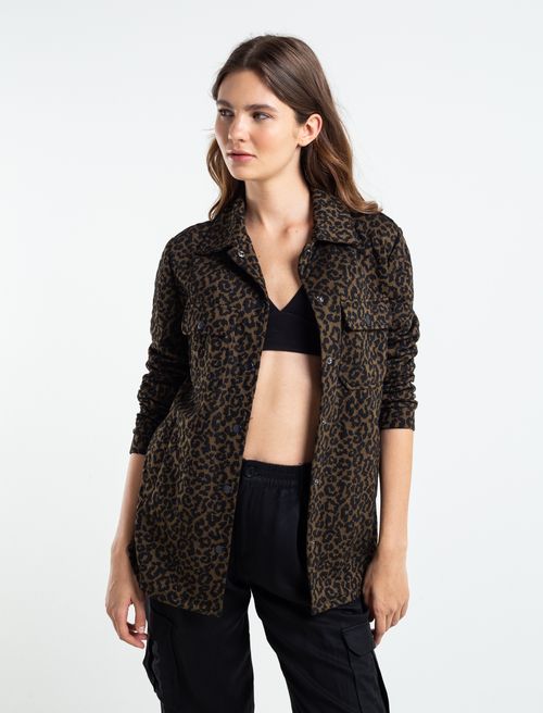 Chaqueta con diseño de animal print