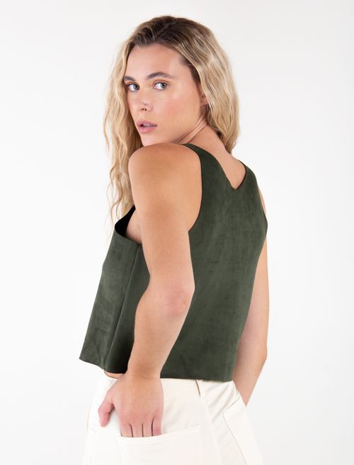 Camisa tipo crop top manga sisa