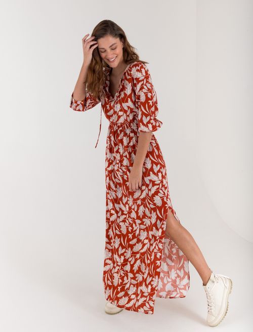 Vestido largo estampado