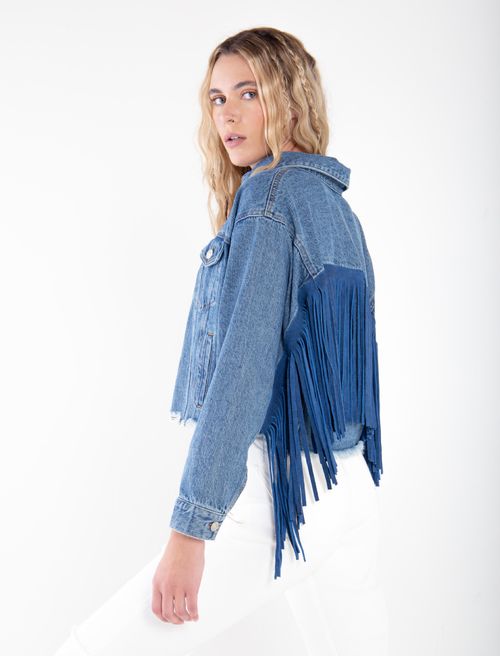 Chaqueta en denim con flecos