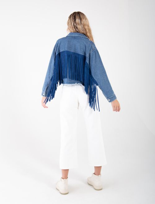 Chaqueta en denim con flecos