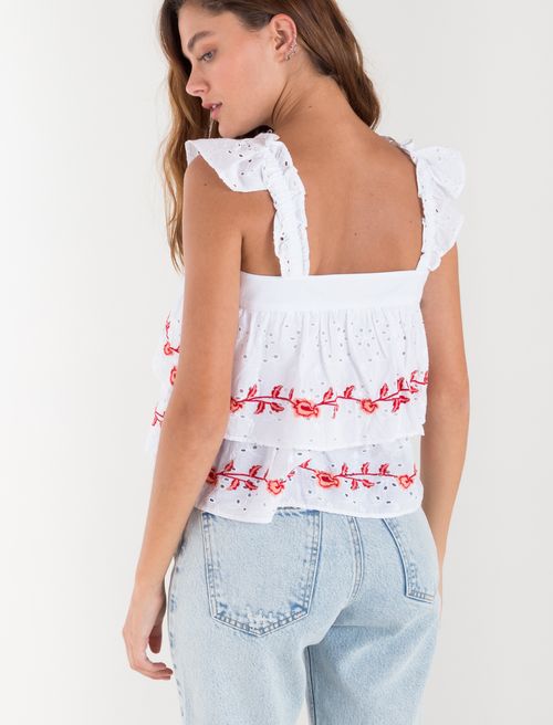 Camisa de cuello cuadrado con boleros