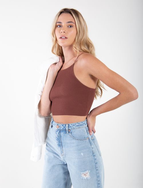 Camiseta de tiras con escote en espalda