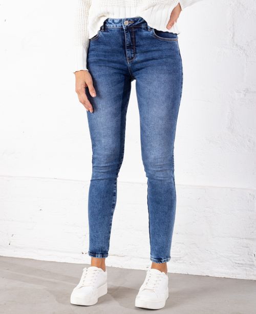 Jean para mujer tono oscuro Jegging tiro medio alto Anna infaltable