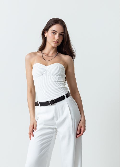 Camisa tejida strapless