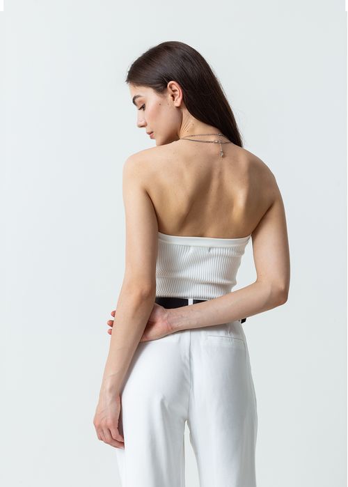 Camisa tejida strapless