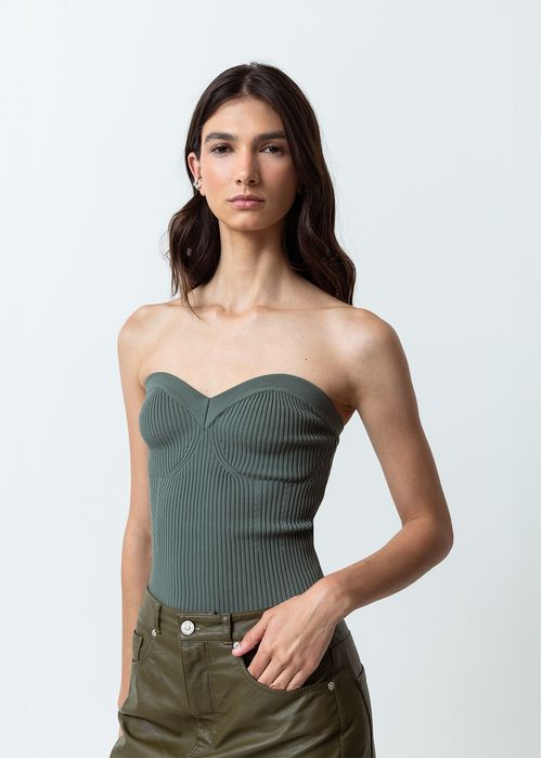 Camisa tejida strapless