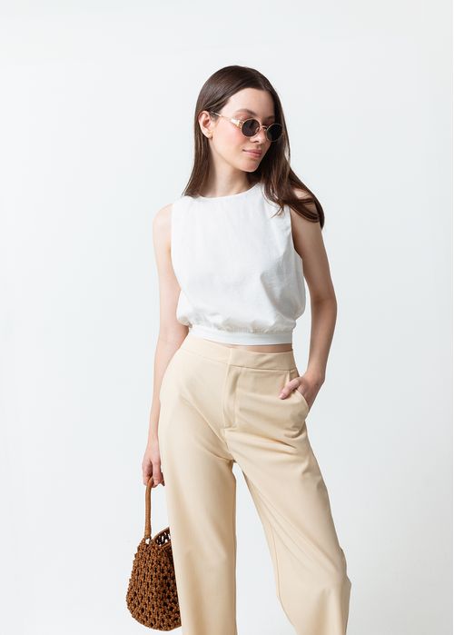Camisa con elástico en cintura