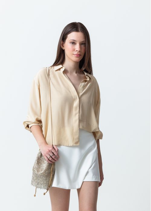 Camisa de tela tipo satín