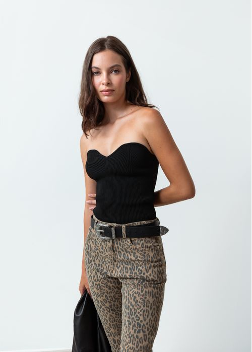 Camisa tejida strapless