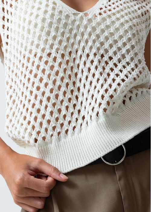 Camisa tejida de cuello en V
