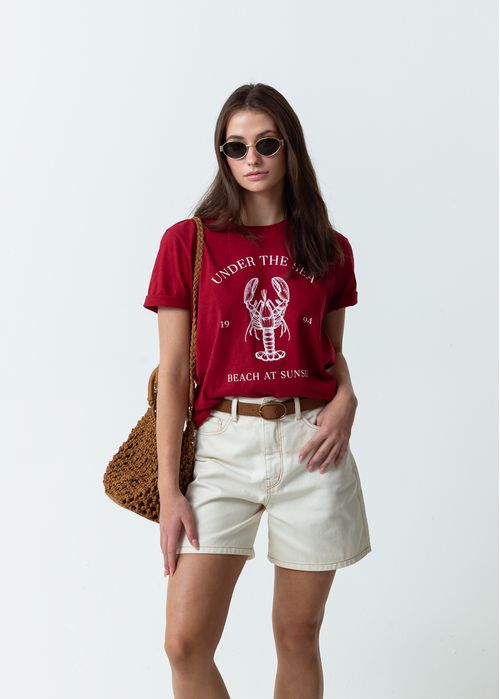 Camiseta básica estampada