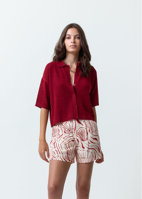Camisa tejida manga corta