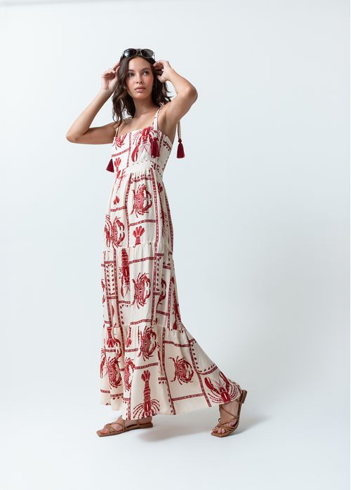 Vestido largo estampado