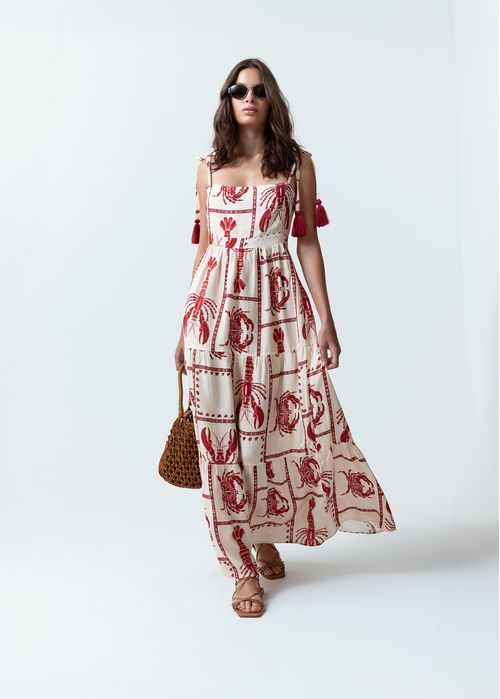 Vestido largo estampado