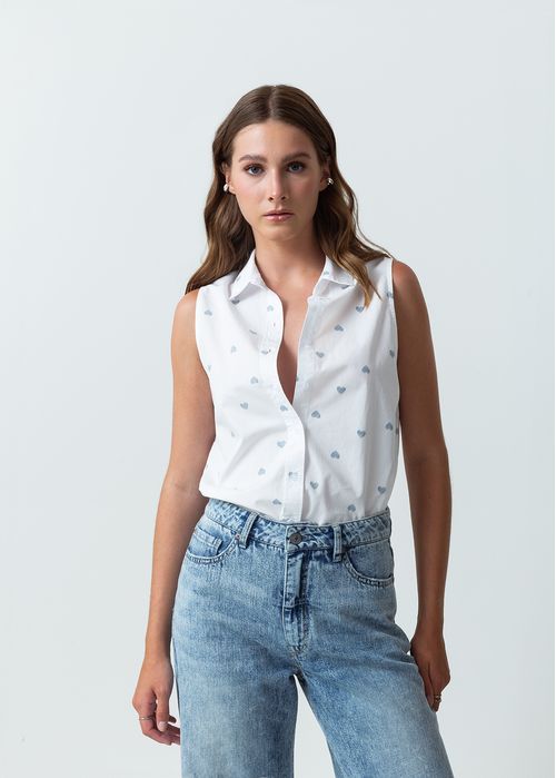 Camisa manga sisa con apliques