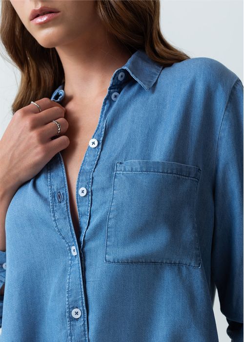 Camisa manga larga en denim