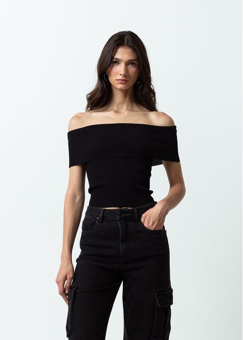 Camisa tejida strapless