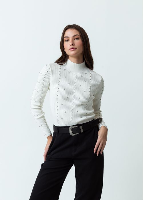 Buzo tejido con apliques brillantes